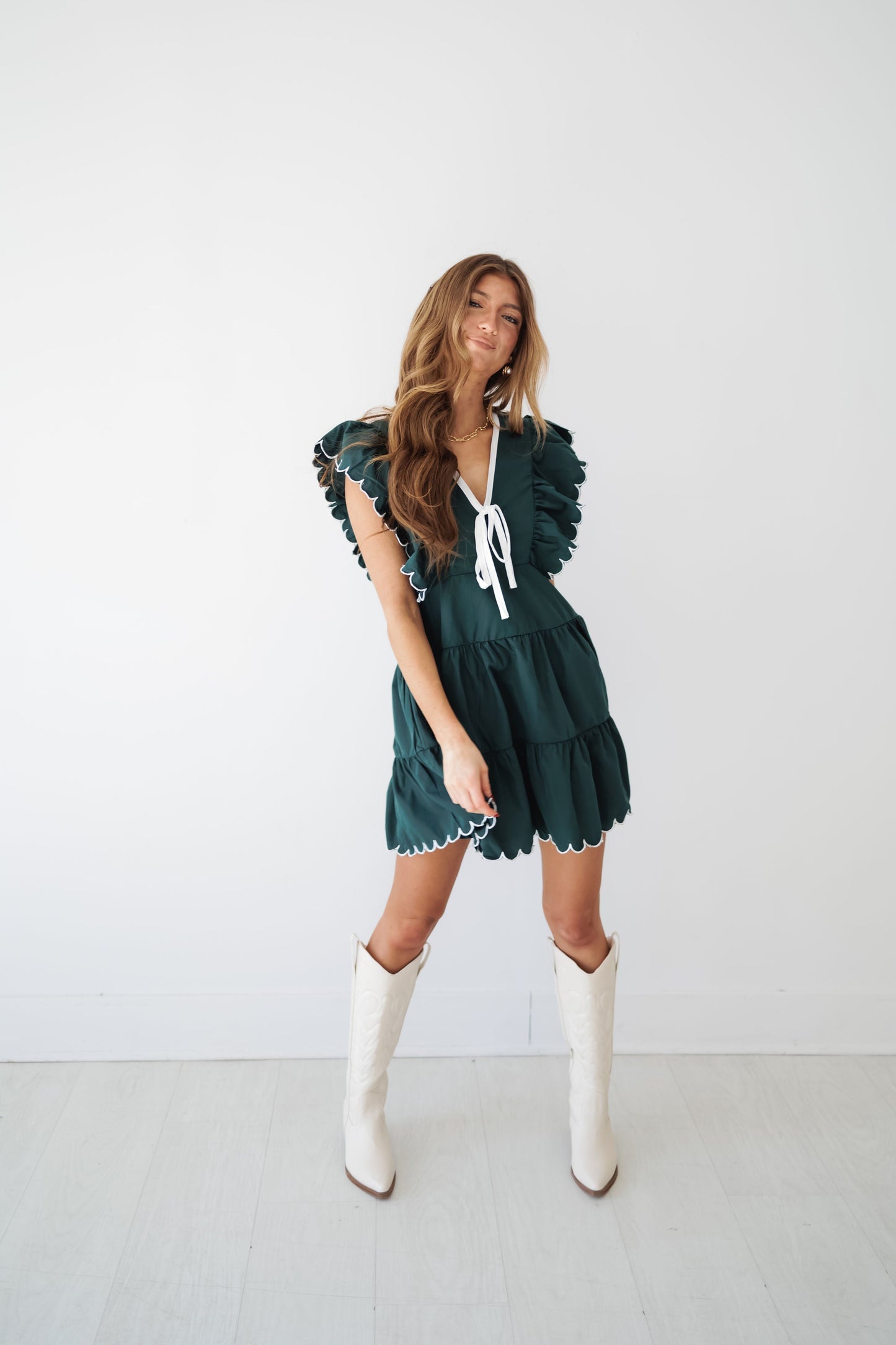 Paisley Dress - Hunter Green - FINAL SALE