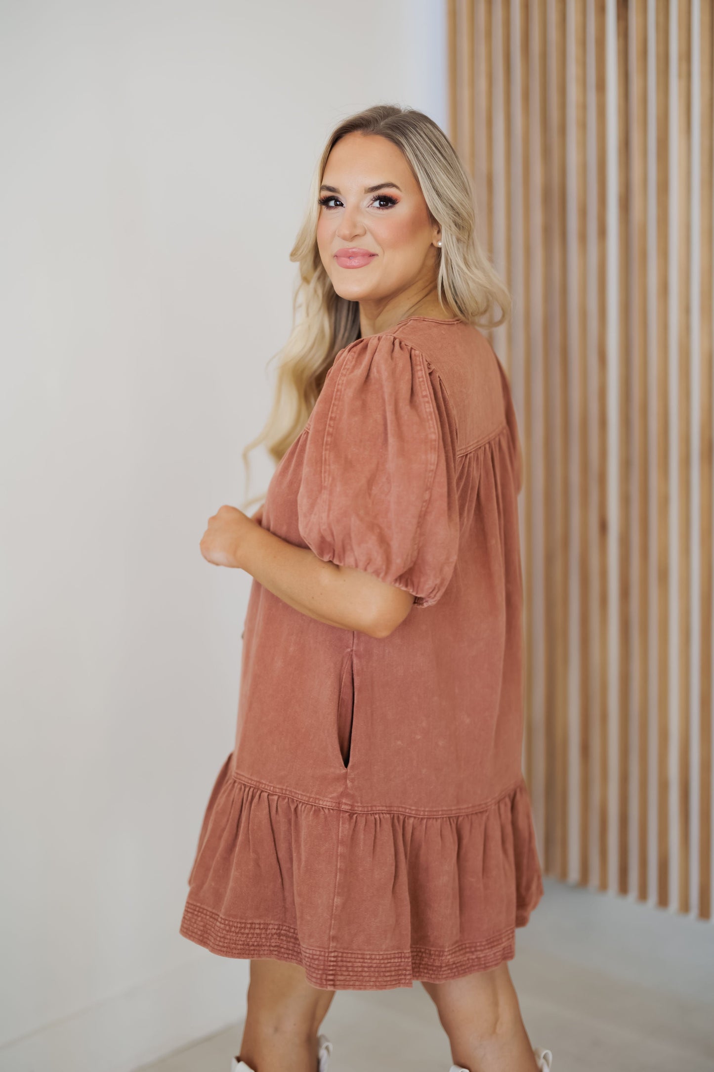 Riley Dress - Rust - FINAL SALE