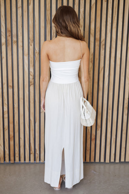 Timeless Trend Maxi Dress - White/Oatmeal